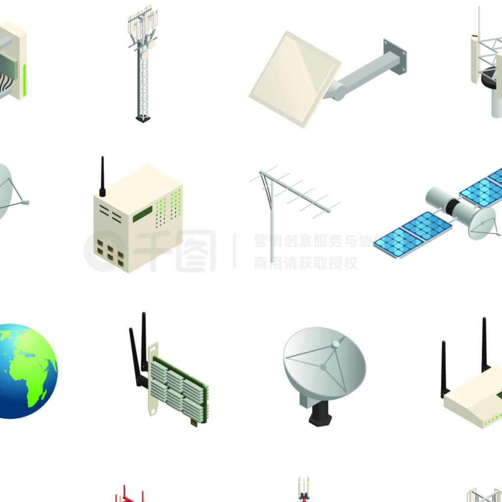無線通信設(shè)備等距圖標(biāo)集 賦能現(xiàn)代通信銷售